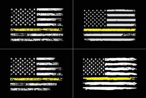 Thin Yellow Line Design Bundle vector