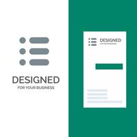 List Task Text Write Grey Logo Design and Business Card Template vector