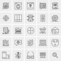 25 iconos de negocios universales vector ilustración de icono creativo para usar en proyectos relacionados con la web y dispositivos móviles