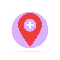 Plus Location Map Marker Pin Abstract Circle Background Flat color Icon vector