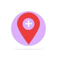 Plus Location Map Marker Pin Abstract Circle Background Flat color Icon vector