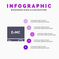 tablero educación fórmula sólido icono infografía 5 pasos presentación antecedentes vector