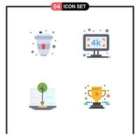 Stock Vector Icon Pack of 4 Line Signs and Symbols for cola content designer television digital Editable Vector Design Elements