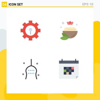 4 Creative Icons Modern Signs and Symbols of keyhole superstition setting spa tradition Editable Vector Design Elements