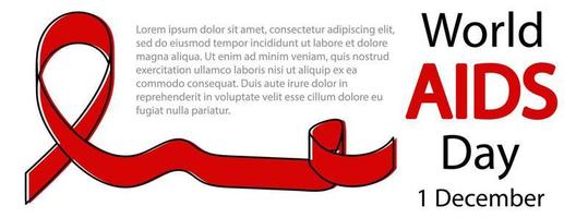 ilustración de vector de fondo horizontal del día mundial del sida