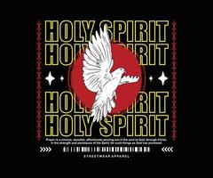 holy spirit aesthetic graphic design for creative clothing, for streetwear and urban style t-shirts design, hoodies, etc vector