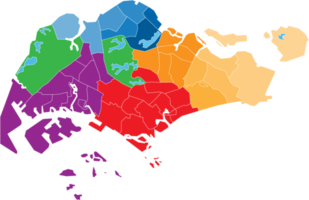 Singapore political map divide by state png