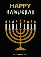 poster of happy hanukkah vector