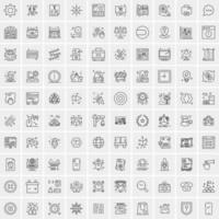 100 iconos de negocios para web y material impreso vector