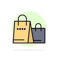 bolsa bolso compras tienda círculo abstracto fondo color plano icono vector