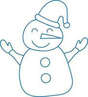 Christmas snowman in doodle style. Single element. Vector. vector