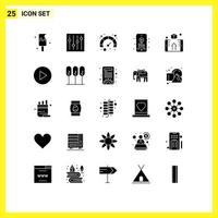Set of 25 Commercial Solid Glyphs pack for shop money seo finance hobby Editable Vector Design Elements