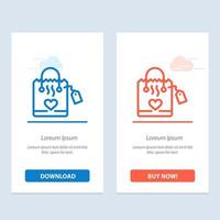 Handbag Love Heart Wedding  Blue and Red Download and Buy Now web Widget Card Template vector