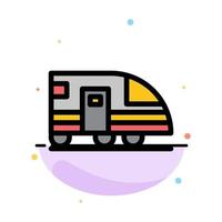 Station Subway Train Transportation Abstract Flat Color Icon Template vector