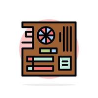 Board Computer Main Mainboard Mother Abstract Circle Background Flat color Icon vector