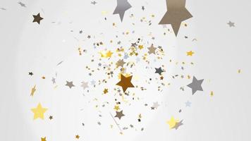 fondo de celebración con estrellas de confeti volando renderizado 3d foto