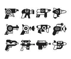 space gun icons set vector