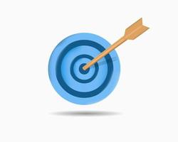 dart hit the center of target. business finance target. goal of business. 3d target icon vector