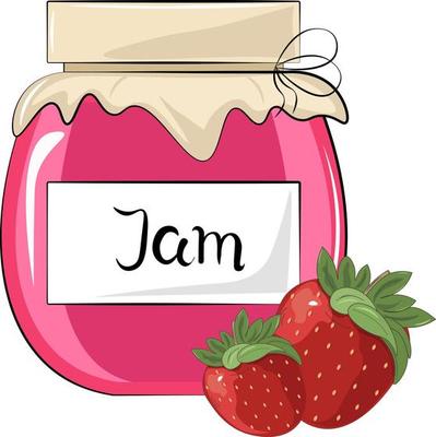 illustration of a jar of strawberry jam 14028905 Vector Art at Vecteezy