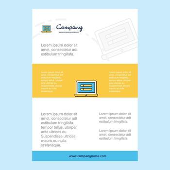 Template layout for Laptop comany profile annual report presentations leaflet Brochure Vector Background