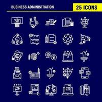 Business Administration Line Icons Set For Infographics Mobile UXUI Kit And Print Design Include Basketball Net Basket Game Sports Sound Music Volume Eps 10 Vector