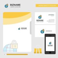 Secure internet Business Logo File Cover Visiting Card and Mobile App Design Vector Illustration