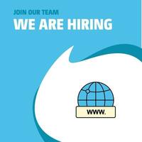 Join Our Team Busienss Company Internet We Are Hiring Poster Callout Design Vector background