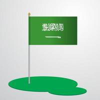 Saudi Arabia Flag Pole vector