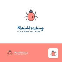 Creative Bug Logo Design Flat color Logo place for Tagline Vector Illustration