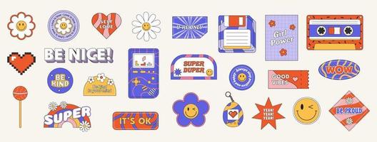 Collection of Cool Cute Stickers vector