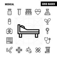 paquete de íconos de línea médica para diseñadores y desarrolladores íconos de salud salud venda médica ruptura corazón roto vector médico