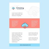 Template layout for Locked cloud comany profile annual report presentations leaflet Brochure Vector Background