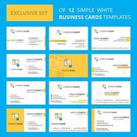 Set of 12 Protected website Creative Busienss Card Template Editable Creative logo and Visiting card background vector