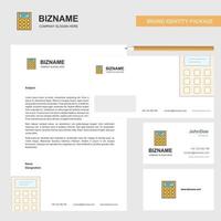 Calculator Business Letterhead Envelope and visiting Card Design vector template