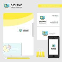 Computer presentation Business Logo File Cover Visiting Card and Mobile App Design Vector Illustration