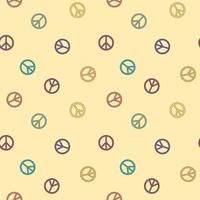 Seamless pattern with colorful symbol of peace on beige background vector