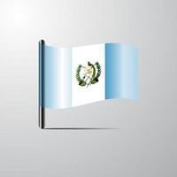 Guatemala waving Shiny Flag design vector