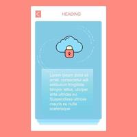 Locked cloud mobile vertical banner design design Vector