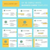 Set of 12 Protected internet Creative Busienss Card Template Editable Creative logo and Visiting card background vector