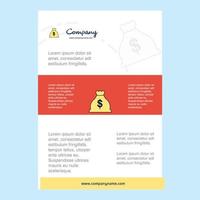 Template layout for Money bag comany profile annual report presentations leaflet Brochure Vector Background