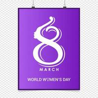 8 March logo vector design with international womens day background