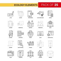 Ecology Elements Black Line Icon 25 Business Outline Icon Set vector