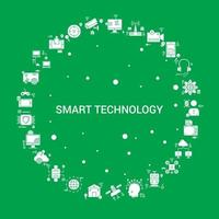 Smart Technology Icon Set Infographic Vector Template