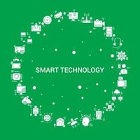 Smart Technology Icon Set Infographic Vector Template