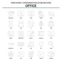 Office Flat Line Icon Set Business Concept Icons Design vector