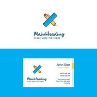 Flat Scale and pen Logo and Visiting Card Template Busienss Concept Logo Design vector