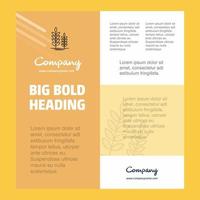 Wheat Business Company Poster Template with place for text and images vector background