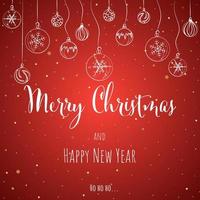 Christmas and New Year background greeting card. Vector illustration