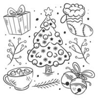 Hand drawn Christmas elements collection vector