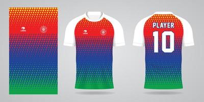 colorful football jersey sport design template vector